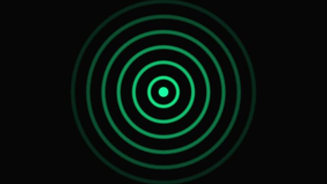 Abstract neon circle radio waves looping background. Radio wave signal, radar concept. Radio waves seamless animation background video with alpha chanel.4k video