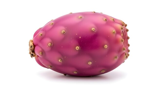 Vibrant prickly pear fruit with spiny texture isolated on a clean white background for healthy food concepts