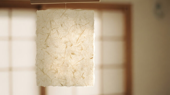 Backlit thin rice paper sheet with delicate texture for craft and design projects