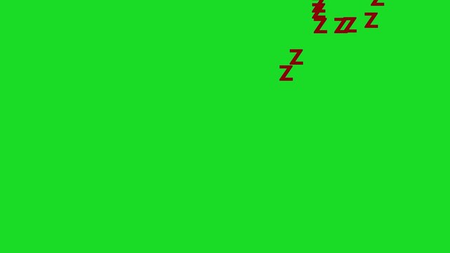 Sleeping mode status icon ZZZ isolated on Green background 4k HD Video,