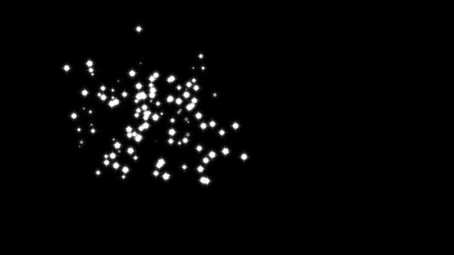 Glitter sparkles twinkle stars line and twinkle sparkle stars animation, cartoon doodle sparkles, star sparkle doodles, glowing light effect, black background, 4k seamless video