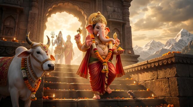 Divine Blessings of Ganpati Bappa, Shiva & Parvati &ndash; Ganesh Chaturthi, Gauri Ganpati, Maha Shivratri, Hartalika Teej & Navratri celebrating devotion, prosperity and divine family