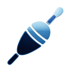 A glossy blue fishing float icon with a 3D effect, featuring a rounded body and thin stems, isolated on a white background, for angling and sports isolated on a transparent background © JHON