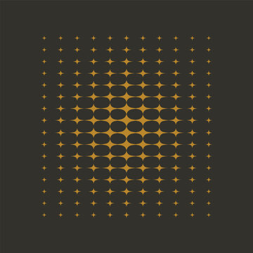radial halftone with sparkle shape pattern vector