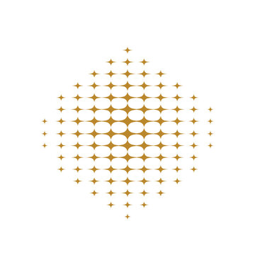 radial halftone by spark shape pattern