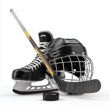 Ice Hockey Goalie Player Helmet Equipment Guard Isolated on White Background