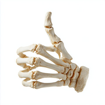 Skeleton Hand Rock Sign Gesture Isolated on White Background
