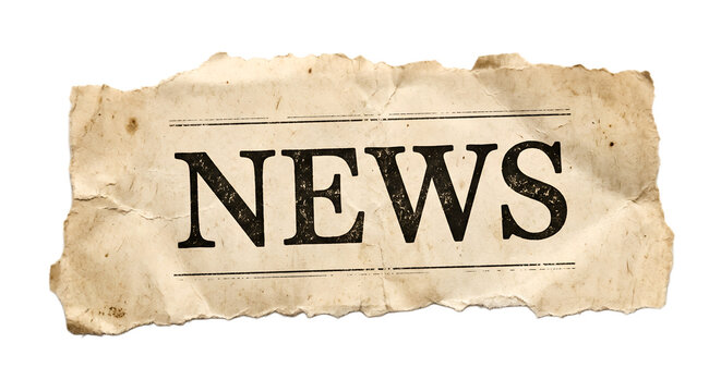 Vintage Torn Paper With Bold NEWS Headline Retro Newspaper Banner Isolated