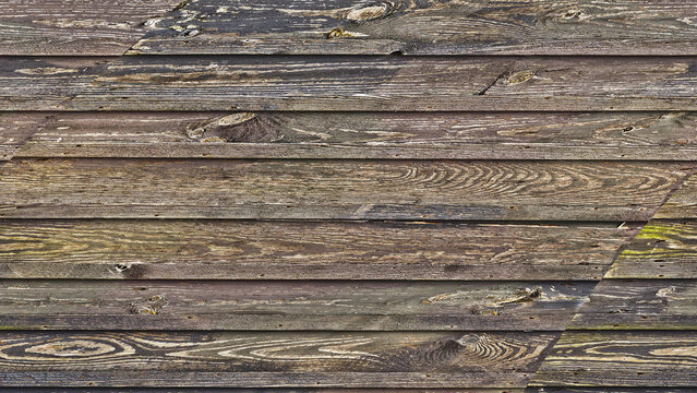 Rustic weathered wood planks texture background with old horizontal boards