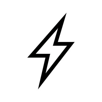 Black lightning bolt icon on white background