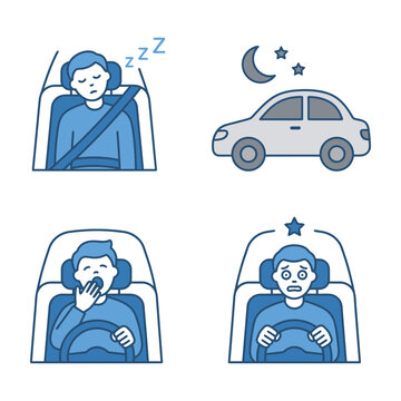 Drowsy driving safety illustration series