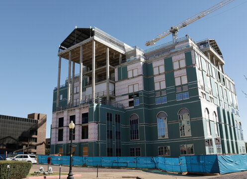 Tyler TX - October 18, 2025: New Smith County Courthouse Under Construction Located in Downtown Tyler TX