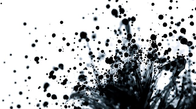 Black dots and splatters abstract design