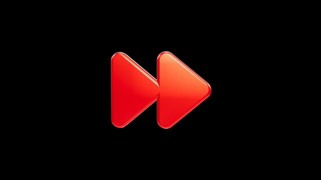 Shiny Red Fast Forward Media Control Icon
