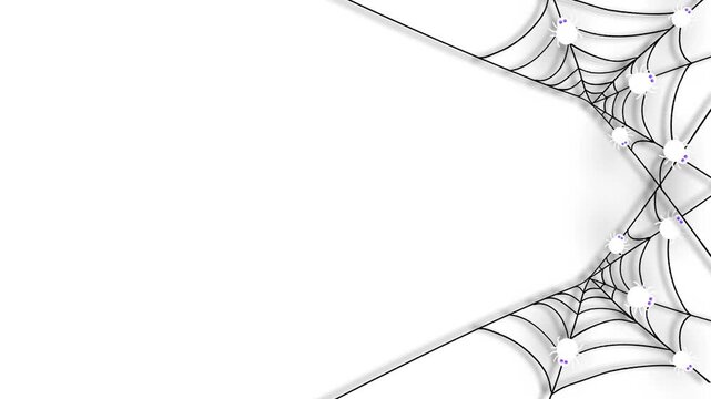 Halloween Spider Web Corner Frame Animation Loop Background Overlay.