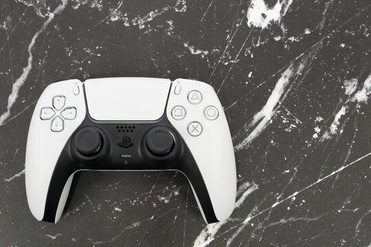 Bogota, Colombia - August 2026 Playstation 5 dualsense controllers black and white