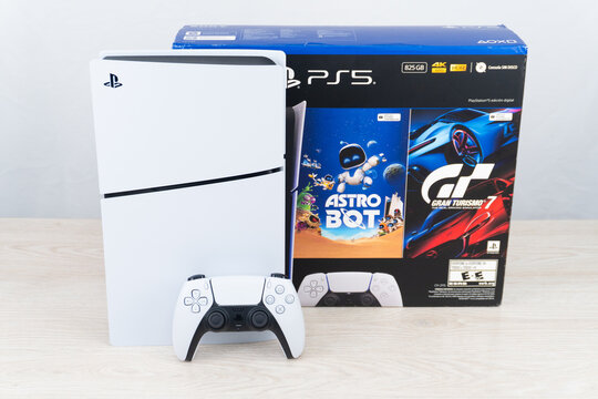 Bogota, Colombia - August 2026: PS5 Console, Controller and Retail Box