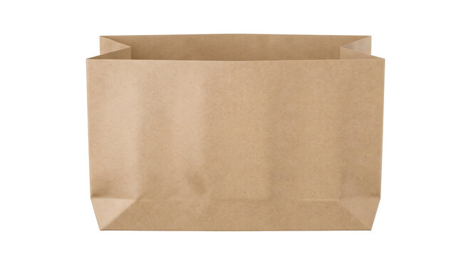 Kraft paper grocery bag mockup on transparent background