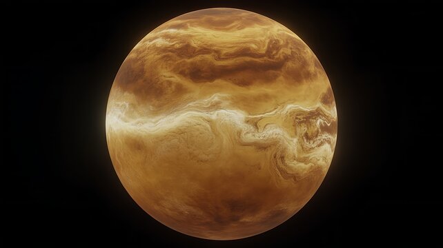 Planet venus surface texture realistic rendering on transparent background 