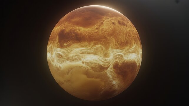 Planet venus surface texture realistic rendering on transparent background 