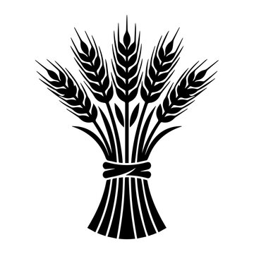 Wheat sheaf vector illustration icon isolated on white background