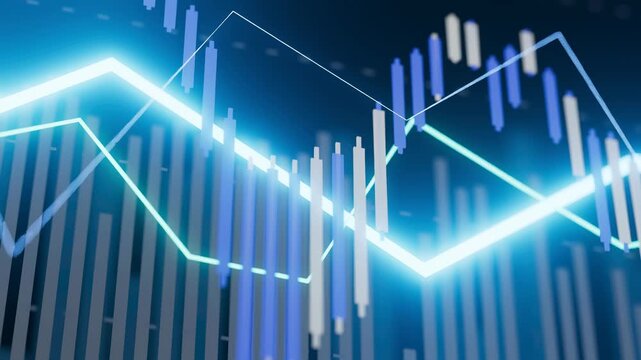 Charts and graphs illustrate fluctuations in stock market data. Digital elements enhance visuals, depicting trends over time. Information is critical for analysis.
