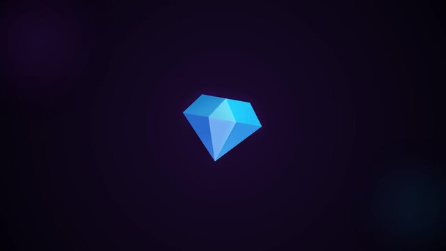 Blue glowing diamond icons floating on dark background