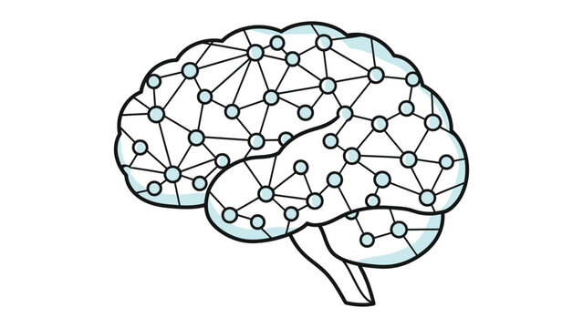 Neural Network Brain: A stylized illustration of a human brain with a complex network of interconnected nodes and lines, representing the intricate pathways of thought and artificial intelligence.