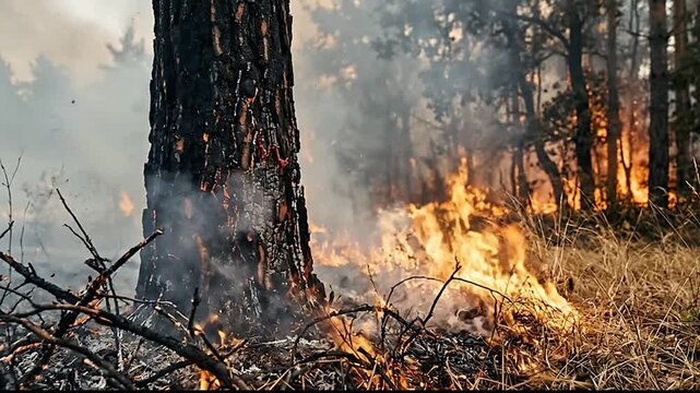Forest Fire Suppression and Wildfire Impact in a Coniferous Forest Environment