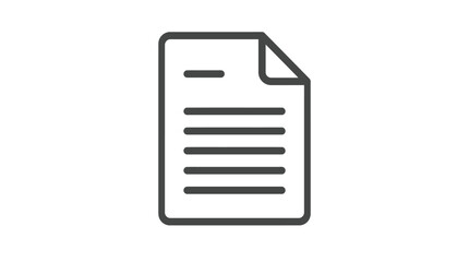 Fototapeta premium Minimalist document icon showing simple lines and a folded corner representing digital business paper files