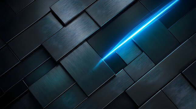 Cracked concrete wall with a vibrant blue energy streak illuminating the damage