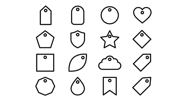black and white icons set