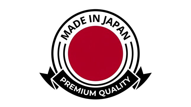 Made in japan premium quality circular stamp label design with product label