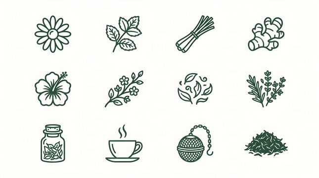 set of gardening icons
