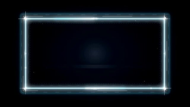 Neon hud frame overlay: digital tech border