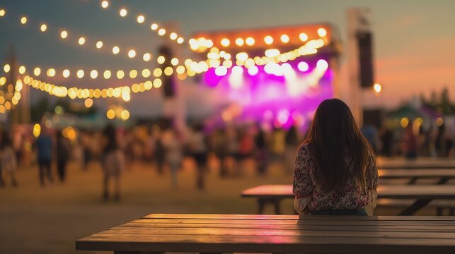Enjoying a vibrant outdoor music festival.