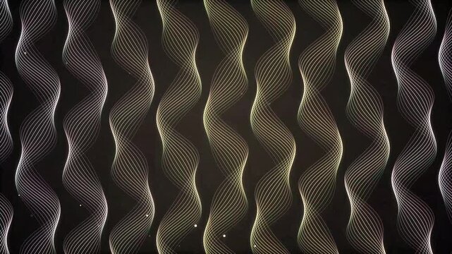 Gold wavy helix line pattern abstract technology background