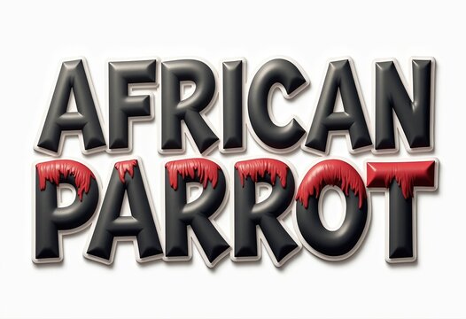 African Parrot Text Effect Logo with Bold 3D Letters and Eye-catching Design