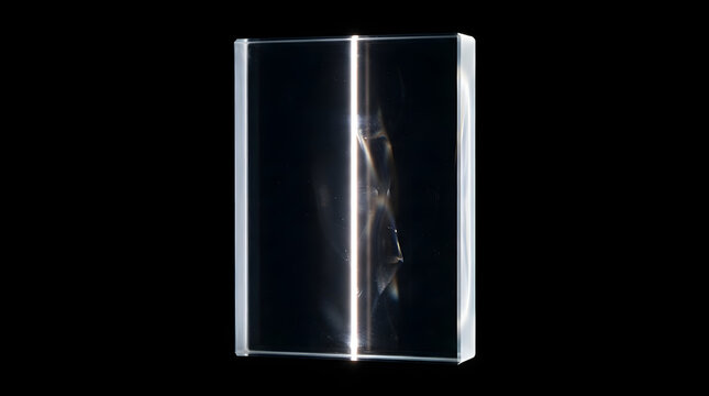 Glossy black glass frame and reflective abstract shape 26