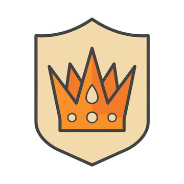 Crown on a shield