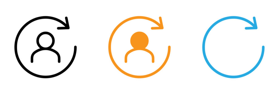 User feedback loop icons in black orange and blue representing continuous improvement