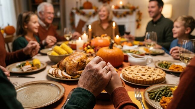 Family thanksgiving dinner celebration