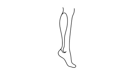 Obraz premium Minimalist line art of a woman's lower leg and foot