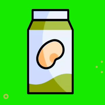 World Vegan Day Soy Milk Carton Animation Green Screen
