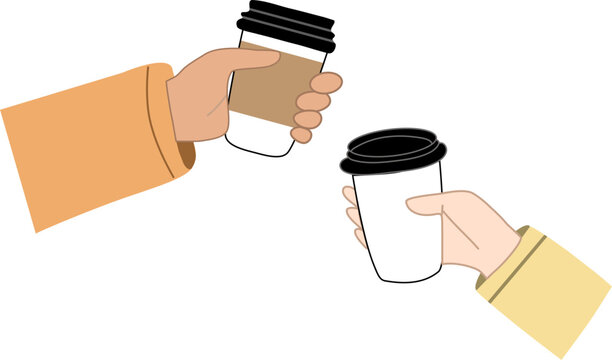 Hands holding coffee cup