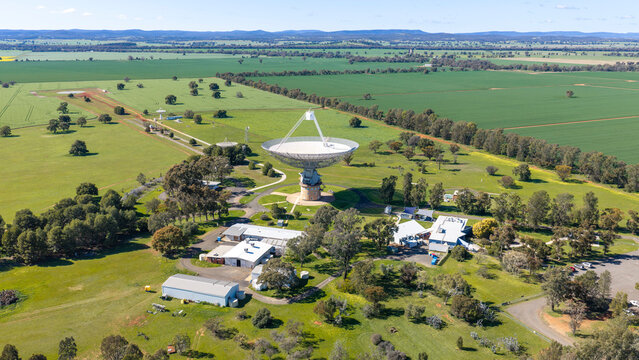 The Parkes radio telescope  in the central west of New South Wales, Australia.