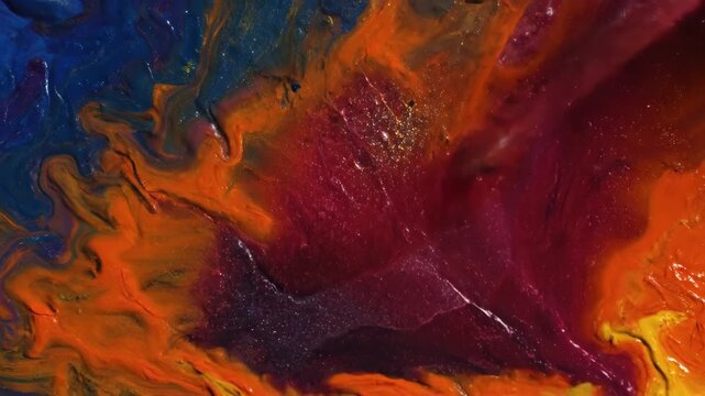 Colorful fluid pigment picture, colorful fluid pigment flow
