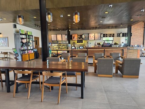 This is the interior of the cafe store