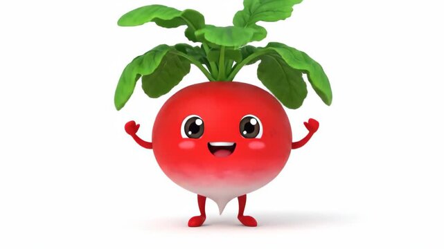 Cartoon radish image display, cartoon radish cute expression animation