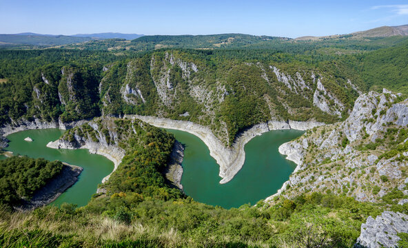 aerial view of the Uvac river
